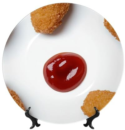 ZSUUGJ Plato de cerámica de 25,4 cm con soporte para colgar en la pared para decoración del hogar