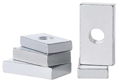 SellGood Dado a Mano 5-50 Pezzi M3 M4 M5 M6 M8 Dado Quadrato in Acciaio al Carbonio zincato Dadi rettangolari Dadi a Blocco Scorrevole Sottile Accessorio per Profilo in Alluminio(M8x13x20x5mm-10pcs)