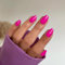 KQueenest Acrylic Press on Nails Short Medium Coffin, Hot Pink False Nails Short Ballerina, Glossy Natural Solid Color Fake Nails Set, Reusable Gel Stick on Nail for Women Finger Daily Wear 24 Pcs