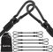 Rugtol Elastici con moschettone, set di 6 espansori migliorati con moschettone, di colore nero, in 3 misure, 20 cm, 40 cm, 60 cm, tenditori in gomma extra forti per tende da sole, teloni, giardino