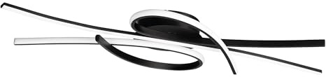 Fischer & Honsel Deckenleuchte, Biba | schwarz matt/weiß| L: 100 cm, B: 44 cm, A: 10 cm| mit Fernbedienung stufenlos dimmbar| Farbtemperatur stufenlos einstellbar| 1x LED 34W 2700/6500 K | 4300 lm