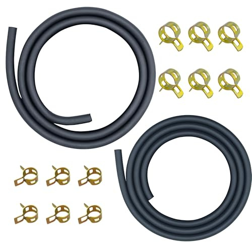 STRONGTHIUM Kit Manguera de Combustible 5 mm (3/16) y 6,3 mm (1/4) Compatible con Briggs & Stratton Kawasaki Walbro RYOBI, para Cortacésped Mini Bike Generador, con 12 Abrazaderas