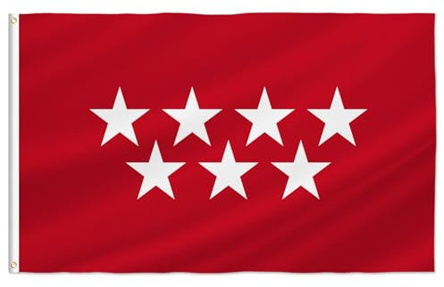 PTEROSAUR Bandera de Madrid, banderas de las comunidades autónomas de Madrid de 2 x 3 pies