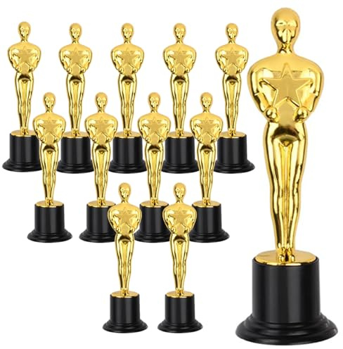 Dilireba 12 Stück Pokal Kinder Set, Pokal Kinder Set, Kleine Siegertrophäe, Klein Goldene Figuren Trophäe, Party Pokale Kinder Pokal für Schulauszeichnungen, Partys, Feiern und Sport