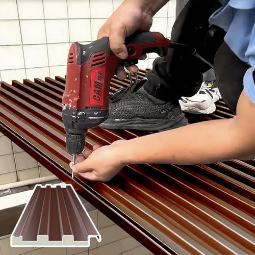 Elitix Trapezblech Wetterfeste Braune Welldachplatten, Isolierte Dachziegelplatten für Terrassen, Pavillons und Garagen, Regendichte Decken-/Wandverkleidungsplatten(1 pc,L 1.4m/55.1in/4.6ft)