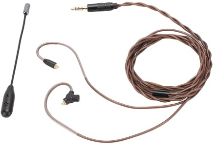 Zunate MMCX-Kopfhörerkabel mit Abnehmbarem Mikrofon, 3,5 Mm auf MMCX OFC Geflochtenes Upgrade-Kabel für Shures SE215 SE315 SE425 SE535 SE846, Kompatible Anschluss-Ohrhörer
