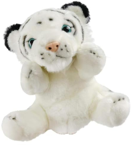 AMSLSIU Tiger Handpuppe, kleines Plüschspielzeug, exquisites, Bezauberndes Stofftierspielzeug, Plüschtier, Geschichtenerzählen Requisite, Weiss