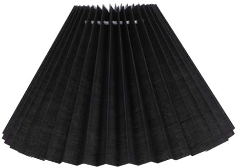 SOESFOUFU Schwarzer Stoff lampenschirm Plissee für Tischlampe Stabiles Elegante Home dekoration Staubschutz Vintage Stil Passend für Lampenfassung