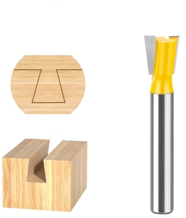 Precision Dovetail Router Bit, 1/4 Shank x 3/8 Cutting Width, for Small Wood Joints & Cabinet Making