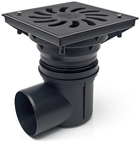 MCH Desagüe de patio para garaje, rejilla de hierro fundido, carga transitable hasta 12500 kg, 245 x 245 mm, 329 S