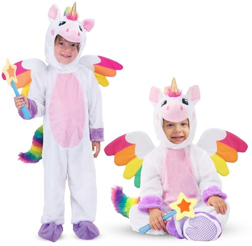 Spooktacular Creations Unicorno Costume Set per Bambini Halloween Vestito Unicorno Animal Dress Up Party, Giochi di Ruolo e Cosplay (Bianco) (White, Small)