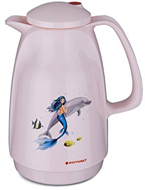 ROTPUNKT Isolierkanne 220 Bella 1,0 l | Magic & TRENDY Edition | Zweifunktions-Drehverschluss | BPA-frei | Made in Germany | Warm + Kalthaltung | Glaseinsatz | Meerjungfrau Cherry Blossom