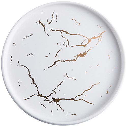 LMMJYF Assiette Blanche en marbre Nordique de 10 Pouces Assiette à dîner Occidentale créative Assiette à Steak Disque en céramique domestique-10 Pouces Blanc