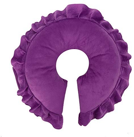 Face Pillow U-shaped Neck Support Cushion Massage Bed Face Pillow Spa Salon Massage Table Cradle Pillow Napping Cushion Soft Beauty Skin Care Travel Flight Head And Neck(Purple)