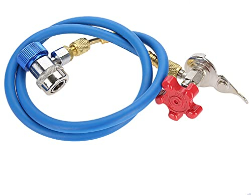 Refrigerant Bottle Opener, R134a Refrigerant Recharge Hose Gas Can Fitting Pipe Can Tap for R502 R-12 R-22 Refrigerant