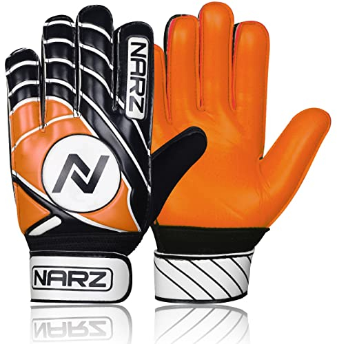 NARZ Guanti da portiere da calcio Bambini Adulto Calcio Portiere Guanti Supporto Polso con Super Grip Latex con imbottitura Shock Absorption per proteggere i palmi