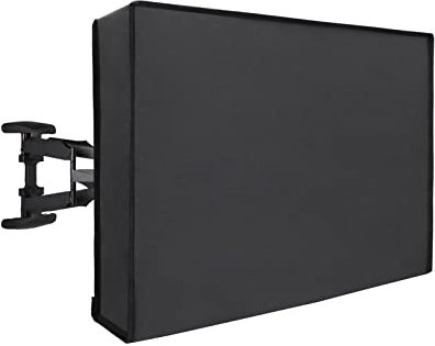 Easy-Going Waterproof Outdoor TV Cover for 60-65 inch TV with Bottom Cover, Thick Fabric, Dustproof and Weatherproof TV Cover with Remote Control Pocket, Dark Gray
