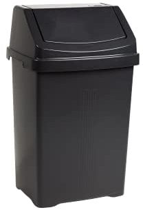 JMS we create smile 8L/25L/50L Litre Plastic Swing Lid Bin Waste Recycle Dustbins Rubbish Trash Refused Bins (Midnight Grey, 8 LITRE)