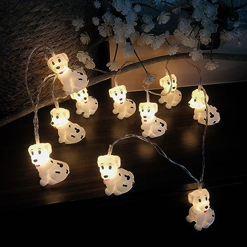 Riaxuebiy Kinderzimmer Niedliche Tiere Lichter String 10LEDs Weihnachten Dekorative Licht Kinder Nachtlichter für Schule Garten Kinderzimmer Ostern (1,65 m/10 LED, Hund)