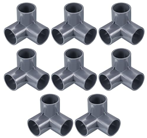 PATIKIL 1 1/4 3 Way Elbow Pipe Fittings UPVC, 8 Pack Joint Coupling Pipe Adapter for Pipe Connection, Gray