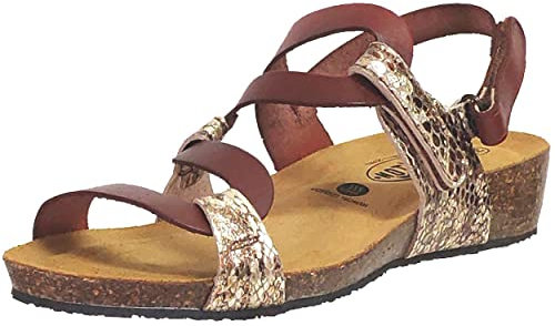 PLAKTON, Now curvi 772005 Vaqueta, Femme Nu-pied Marron métallisé - 40 EU