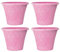 Fyne-Finds Set of 4 Round 30cm, 12inch Garden Plastic Material Plant Pot Pink Outdoor Planter Decorative Cover, Drainage Holes, Weather Proof