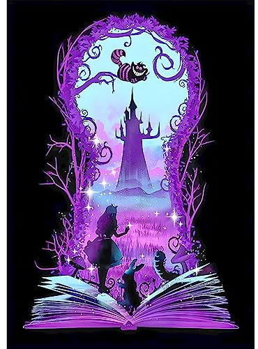 NAIMOER Princess Diamond Painting Kits für Erwachsene Kinder, 5D Diamant Painting Bilder Cartoon Erwachsene, DIY 5D Diamond Painting Kits Zauberbuch Diamant Malerei Set für Home Wand Dekor 30x40cm