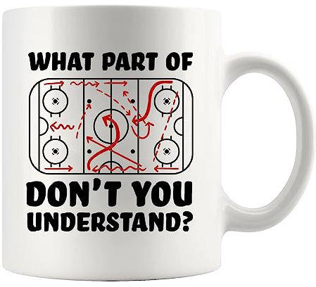 Keramik-Kaffeetasse mit Aufschrift What Part of Don't You Understand, lustiges sarkastisches Trainer-Geschenk für Hockey, 325 ml, Weiß