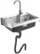 Edelstahl Spülbecken Einzelbecken Küchenspüle 1 Becken Wandmontierte Waschbecken Outdoor Garage Garten Spülschrank, Praktisches Handwaschbecken,Mit Wasserhahn + Zubehör (48x35cm)