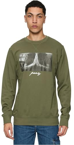 Mister Tee Herren Sweatshirt Pray Crewneck Olive XS