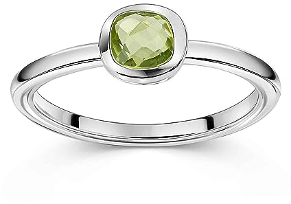 Materia Damenring Silber 925 grüner Stein - Peridot Schmuck echt SR-11-56
