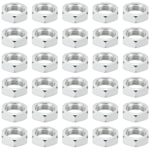PATIKIL M16x1.0 Acciaio Dadi Esagonali 30pz Metrico Filettatura Dadi Viti Bullone Dispositivi Fissaggio Hardware Finitura Zincata per Lampade Macchinari Manutenzione 8mm Altezza