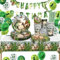 YIMAKJ Vaisselle de fête d'anniversaire dinosaure, assiettes en carton avec ballons, décoration d'anniversaire pour garçon et fille, pour 16 invités