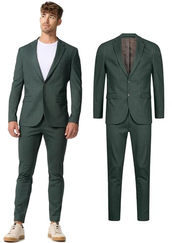 JEFF Herren JFLuke Anzug Set 2-teilig Anzugjackett und Hose Herrenanzug | Klassischer 2-teiliger Anzug mit Stretch in Regular Fit, Herrensakko, Anzughose, Businessanzug, Hochzeitsanzug für Männer