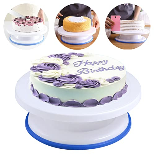 Plato giratorio para tartas, Base para Tartas, 28 cm, color blanco