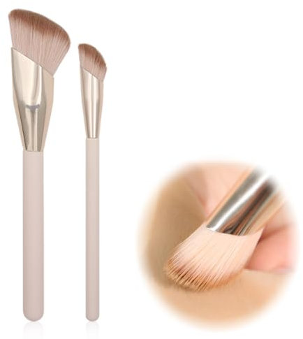 DWFEYOI pennelli make up, fondotinta e correttore, set di per trucco da 2 pezzi, Fibra sintetica morbida per il fondotinta liquido Concealer Foundation of Liquid Foundation Cream Powder Blush