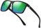 suoso Polarisiert Sonnenbrille Herren Damen Unisex Schwarz Retro Ultraleicht Rahmen UV400 Shutz Sonnenbrillen Polarisierte Klassische Brille für Fahren Geschäftsreise Reise Hellgrün
