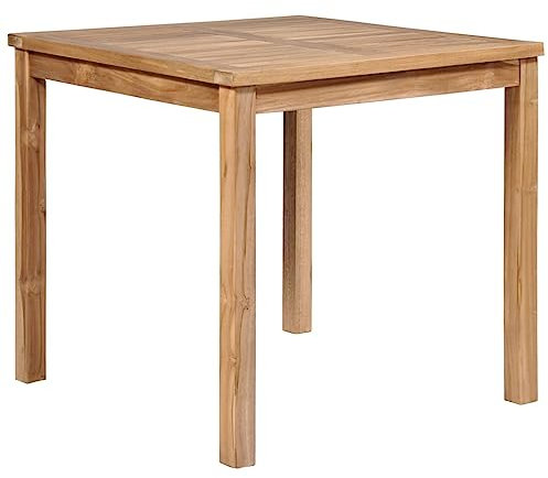 SDWEHO7 Gartentisch aus Holz, Garten Esstisch Terrassentisch Holztisch Balkontisch für Hinterhof, 80x80x77 cm Massivholz Teak