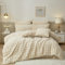 Luofanfei Housse de Couette Hiver 240x260 Chaude Flanelle Toucher Cashmere Polaire Parure de Lit en Velours Blanc Beige Doux avec Fermeture Éclair Linge de Lit 2 Personnes avec Taies d'oreiller 65x65