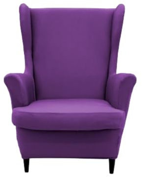 KLRCPQWU Soft Stretch Ohrensessel Sofa Schonbezug,2 Stück Mode Einfarbige Sofa Bezug Möbelschutz für Wohnzimmer Schlafzimmer Ohrensessel,Violett