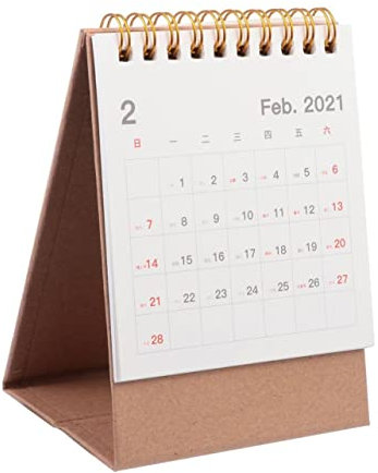 COHEALI Kalender 2021 Monatskalender Umblättern Desktop-flip-kalender Tischstaffeleien Kalender 2020-2021 Tischkalender Kalenderplaner Kalendernotiz Standkalender Faltkalender Weiß Papier