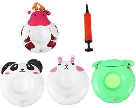 TOYANDONA 1satz Aufblasbare Getränkehalter Für Pool Pumpe Cartoon Design Kawaii Hase Kuh Panda Frosch Für Sommerpartys Und Wasserspaß