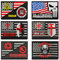 6 Stück USA Flagge Mit Film-Logo Patch- Taktisch Amerika DTOM/Ziele/Kreuz Abzeichen, Bestickter Aufnäher mit Unterstützt, Militär Patch für Rucksäcke Kleidung Taschen Uniform Weste Jersey