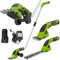 FOONNUN Cisaille Sculpte-Haie Électrique et Taille-Herbes Téléscopique sans Fil 7,2V, Cisaille à Gazon 2 en 1, Poignée Rotative à 180°, Batterie 2000mAh et Type C, pour Couper Gazon/Buisson