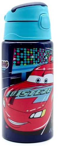 ms móvil shop Bottiglia in alluminio Flip CARS RUSTEZE RAGAZZO Borraccia d'acqua blu 500ml per bambini riutilizzabile | Prodotto ufficiale