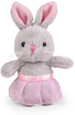 Little Living Nature Graues Häschen im Tutu Plüschtier – Stofftier Geschenk für Kinder und Erwachsene, Kuscheliges Tier Spielzeug, Grey