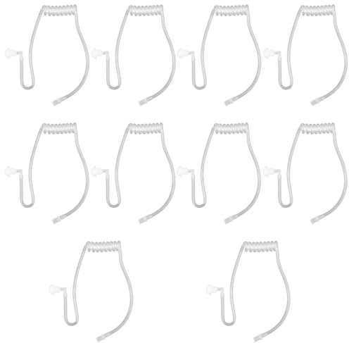 BOXOB 10pcs Replacement Acoustic Coil Tube, Transparent Radio Walkie Talkie Earpiece Compatible with Motorola Baofeng Kenwood Retevis Midland Two-Way for Security Police