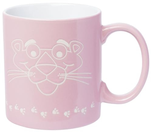 Silver Buffalo Pink Panther Vintage Logo Face Wax Resist 20oz Ceramic Mug | Logo Face, 0.59 Liters