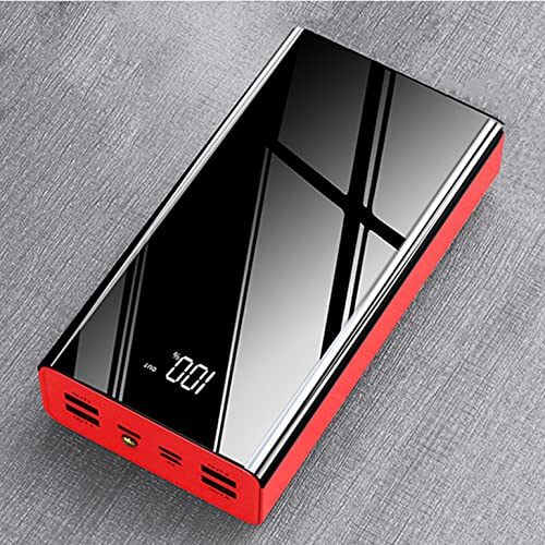 Power Bank Phone Portable 40000Mah USB C Tragbares Ladegerät Power Banks Externer Akku Kompatibel mit 99% der USB-Geräte auf dem Markt, Rot