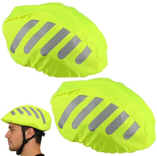Staranry 2 Piezas Funda para Casco de Bicicleta, Protector Impermeable para Bicicleta, Cubierta de Casco de Bicicleta, Resistente al Viento y Transpirable, Cubierta de Lluvia para la Noche